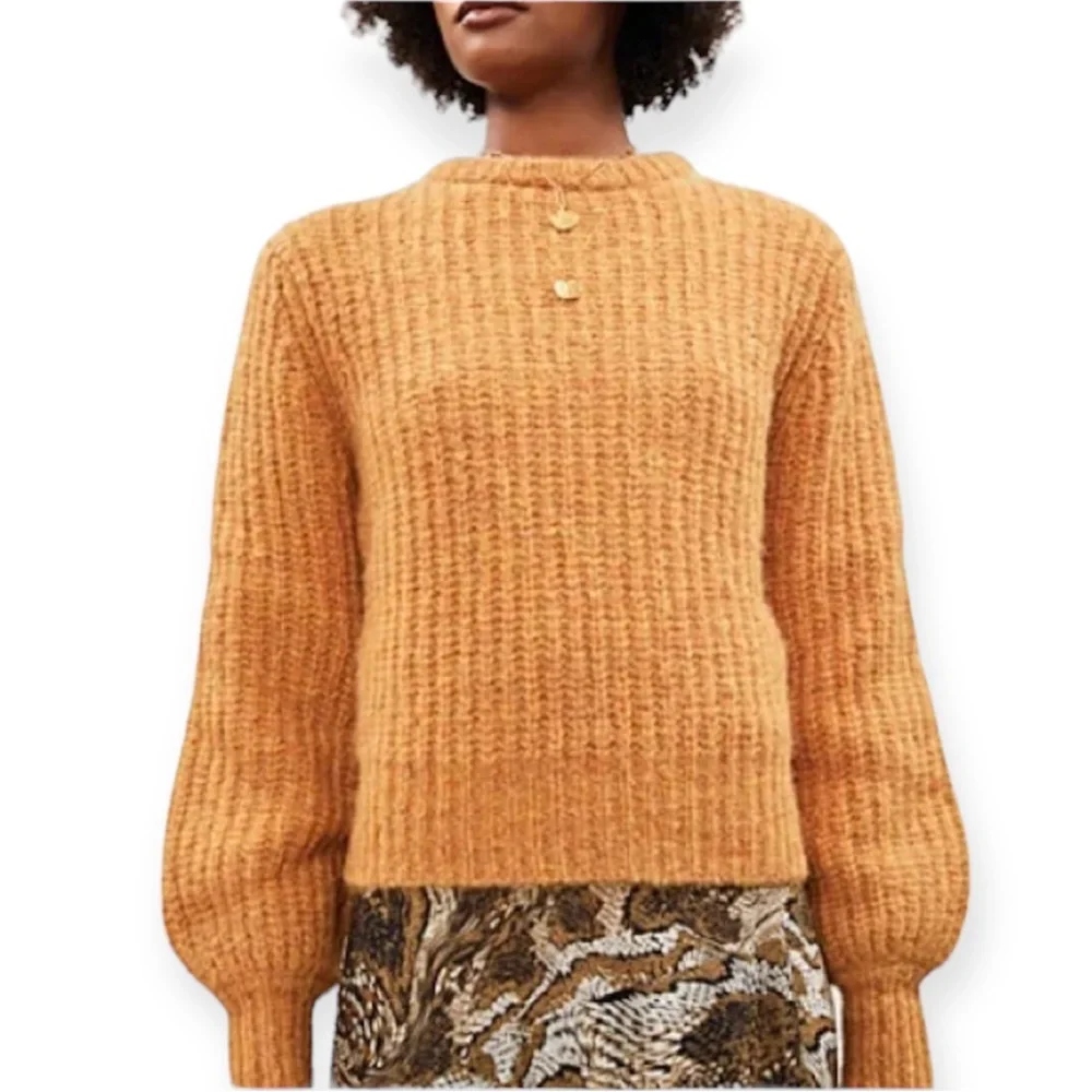 Reformation Tatum Alpaca Wool-blend Mustard Sweater - Picture 2 of 8